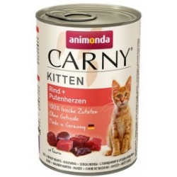 ANIMONDA CARNY KITTEN WOŁOWINA + SERCA INDYKA PUSZKA 400G